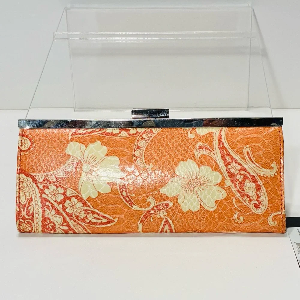 NWT Y2K New Directions Reptile Texture Coral Paisley Wallet Clutch 8x4